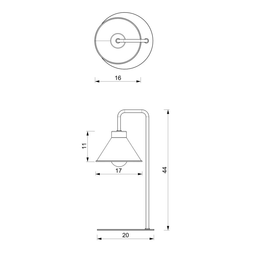 Candeeiro de mesa DEMET 1xE27/15W/230V preto/dourado