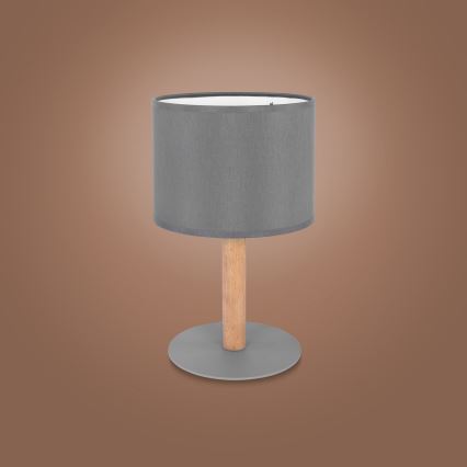 Candeeiro de mesa DEVA 1xE27/15W/230V cinzento/madeira