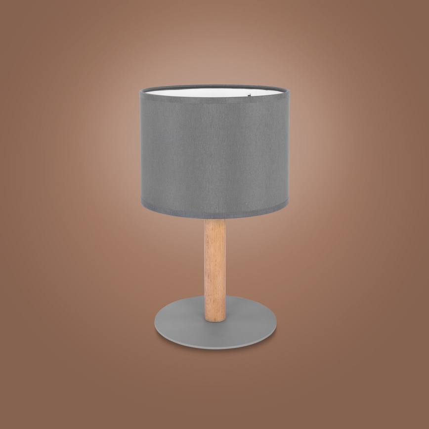 Candeeiro de mesa DEVA 1xE27/15W/230V cinzento/madeira