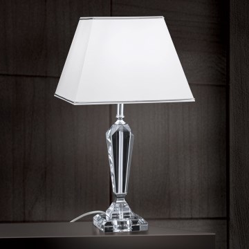 Candeeiro de mesa em cristal VERONIQUE 1xE27/60W/230V branco/cromado