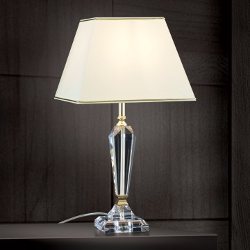 Candeeiro de mesa em cristal VERONIQUE 1xE27/60W/230V creme/dourado
