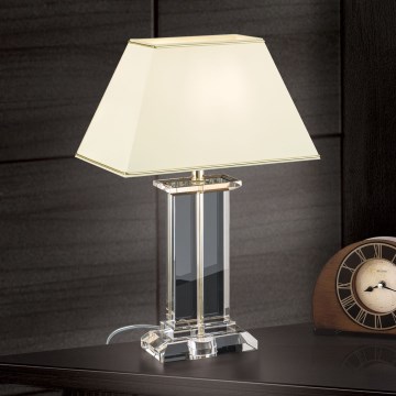 Candeeiro de mesa em cristal VERONIQUE 1xE27/60W/230V creme/dourado