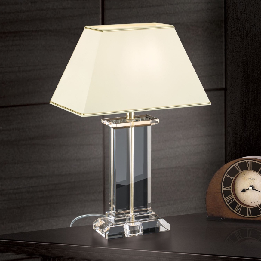 Candeeiro de mesa em cristal VERONIQUE 1xE27/60W/230V creme/dourado