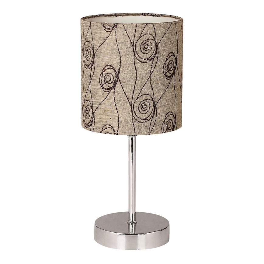Candeeiro de mesa EMILY 1xE14/40W/230V bege/cromado brilhante