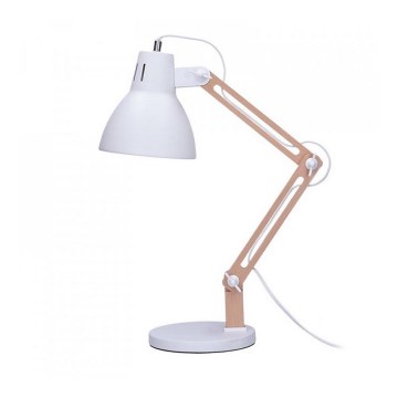Candeeiro de mesa FALUN 1xE27/25W/230V branco/carvalho