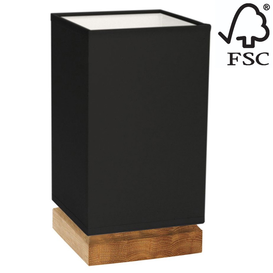 Candeeiro de mesa FIRE 1xE27/25W/230V carvalho/preto - certificado por FSC
