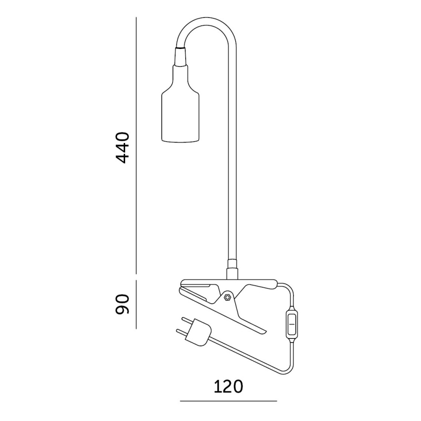 Candeeiro de mesa flexível com clipe CLIP 1xE27/30W/230V branco
