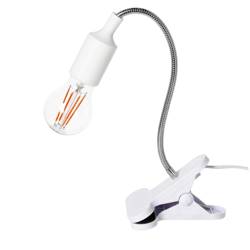 Candeeiro de mesa flexível com clipe CLIP 1xE27/30W/230V branco