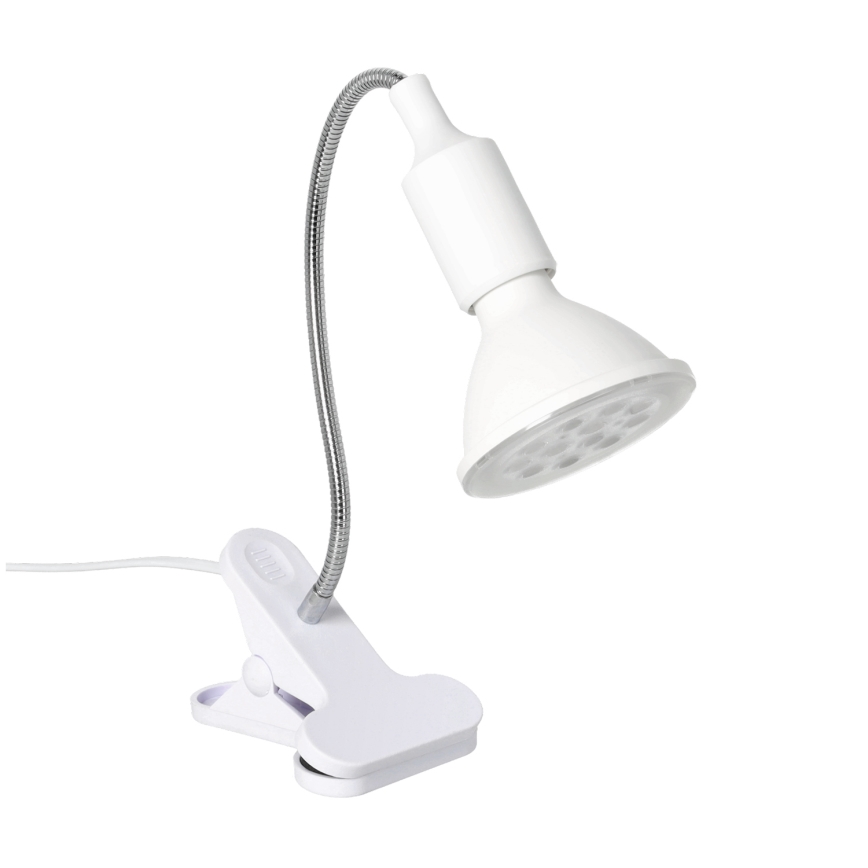 Candeeiro de mesa flexível com clipe CLIP 1xE27/30W/230V branco