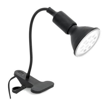 Candeeiro de mesa flexível com clipe CLIP 1xE27/30W/230V preto