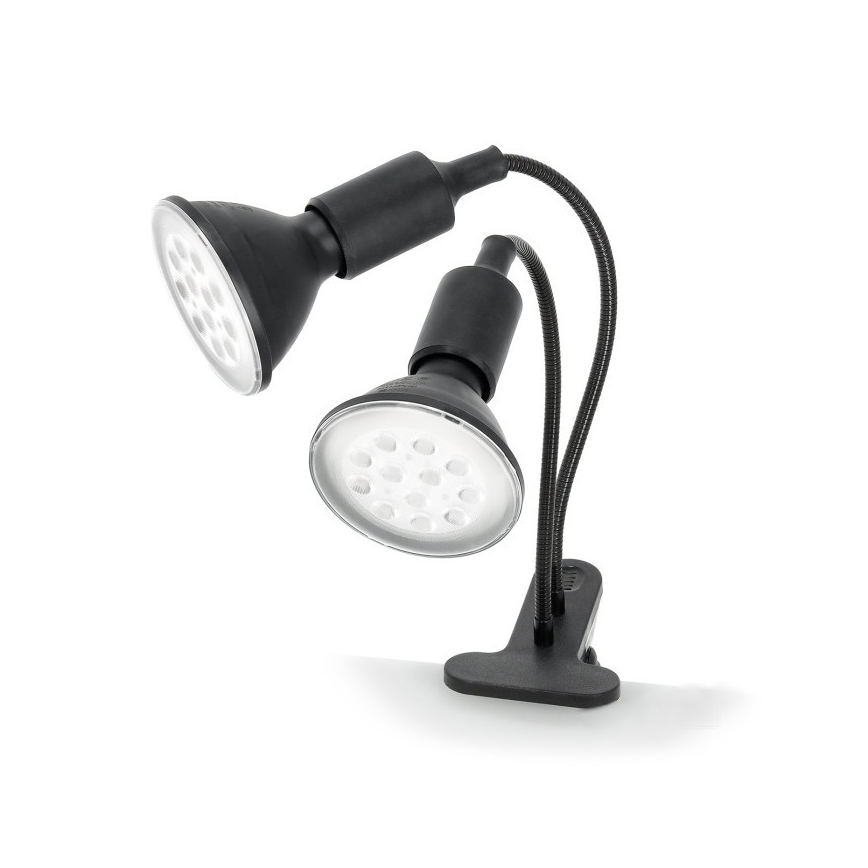 Candeeiro de mesa flexível com clipe para o cultivo de plantas PLANTY 2xE27/30W/230V preto