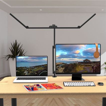 Candeeiro de mesa flexível regulável LED/36W/230V 3000-6500K CRI 92 preto