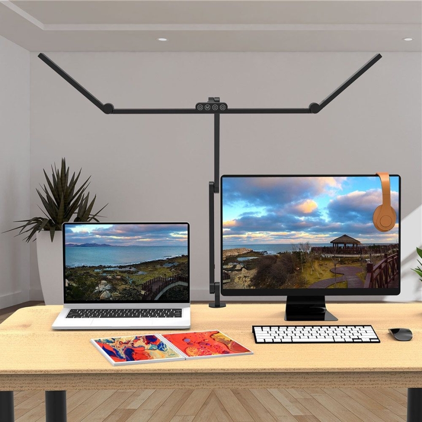 Candeeiro de mesa flexível regulável LED/36W/230V 3000-6500K CRI 92 preto