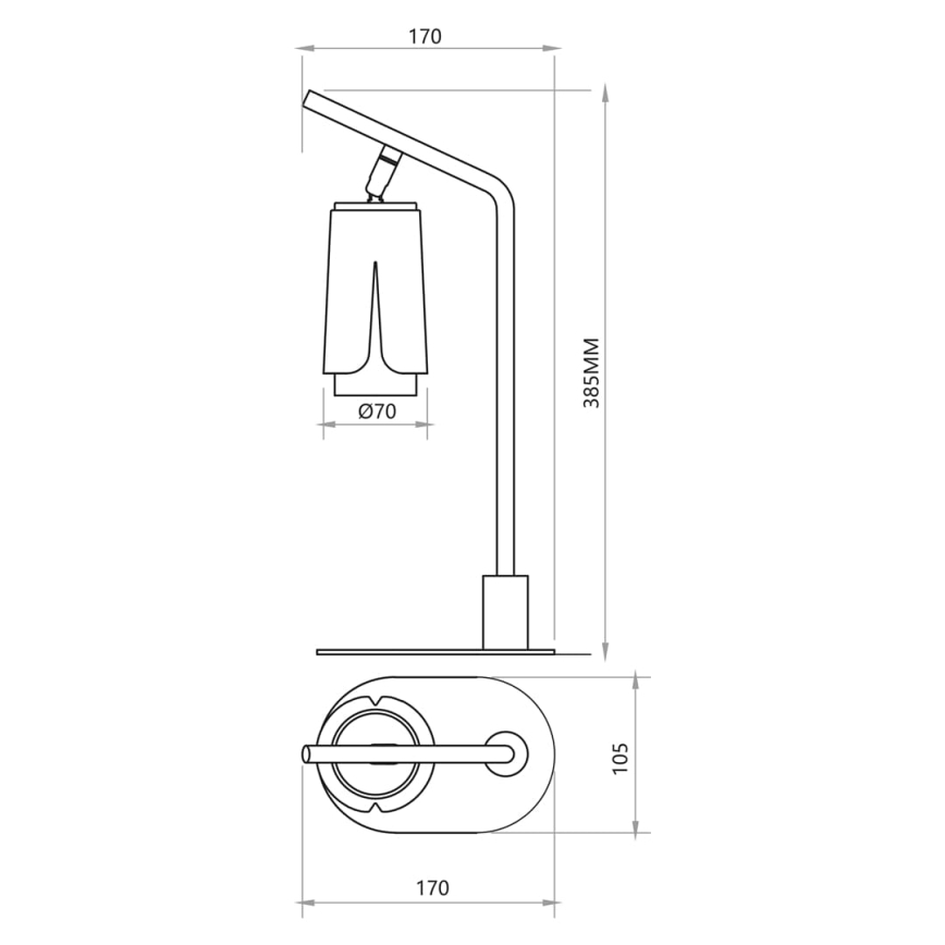 Candeeiro de mesa FLOR 1xGU10/8W/230V preto
