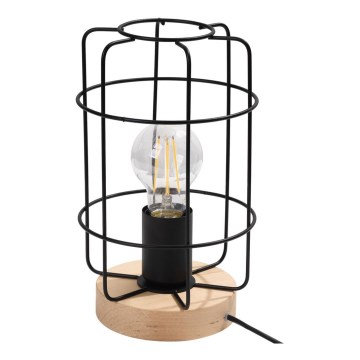 Candeeiro de mesa GOTTO 1xE27/15W/230V preto/faia