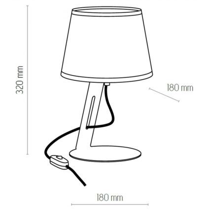 Candeeiro de mesa GRACIA 1xE27/60W/230V branco
