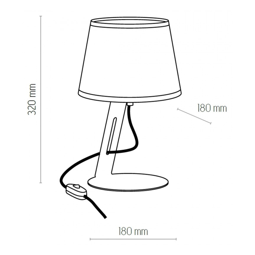 Candeeiro de mesa GRACIA 1xE27/60W/230V branco