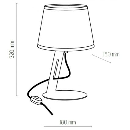 Candeeiro de mesa GRACIA 1xE27/60W/230V preto