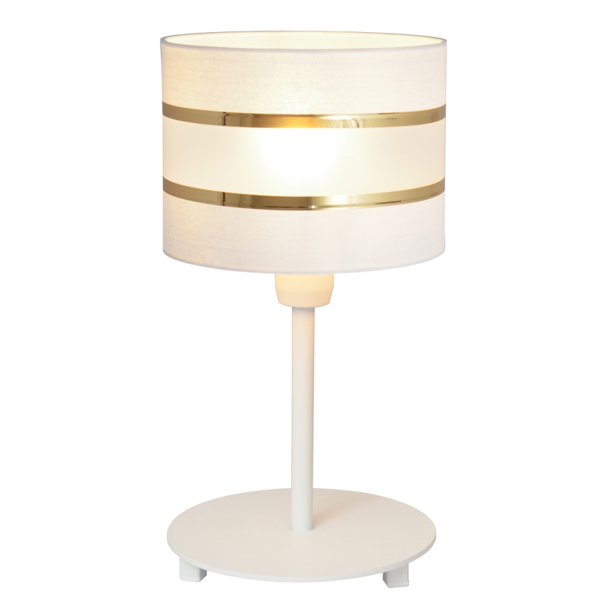 Candeeiro de mesa HELEN 1xE27/15W/230V branco/dourado