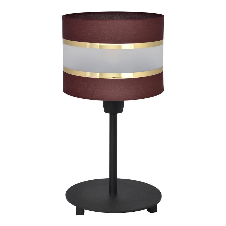 Candeeiro de mesa HELEN 1xE27/15W/230V castanho/preto/dourado