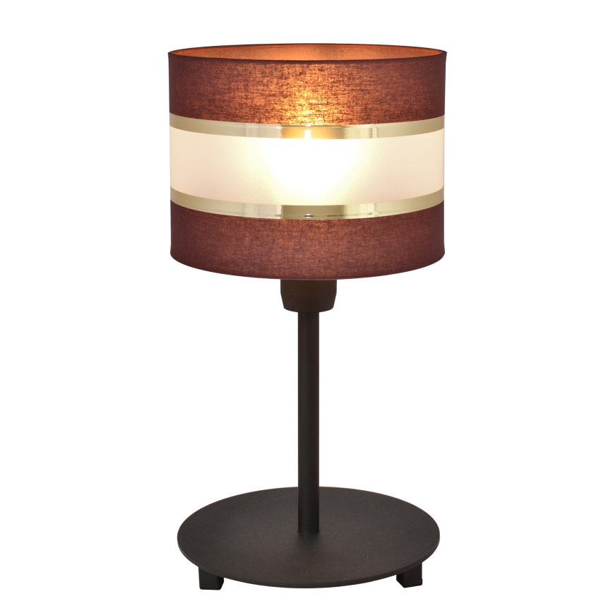Candeeiro de mesa HELEN 1xE27/15W/230V castanho/preto/dourado