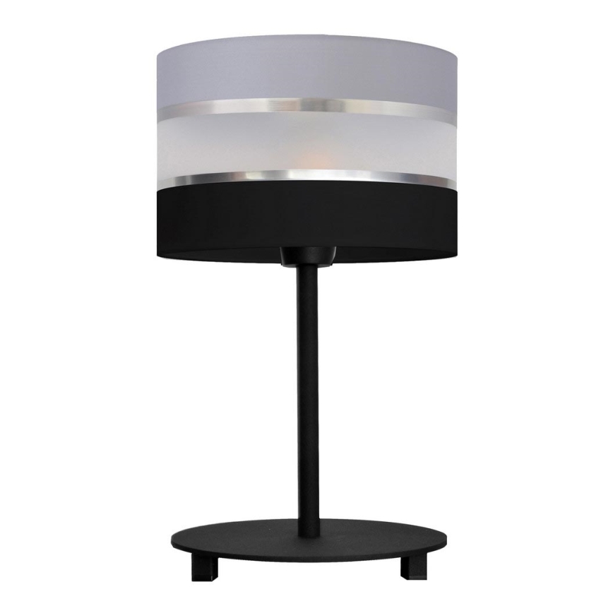 Candeeiro de mesa HELEN 1xE27/15W/230V preto/cinzento/prateado