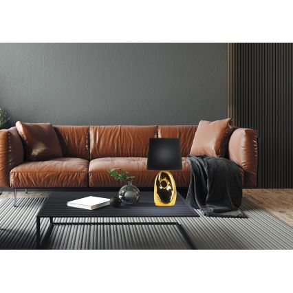 Candeeiro de mesa HIERRO 1xE27/60W/230V preto/dourado
