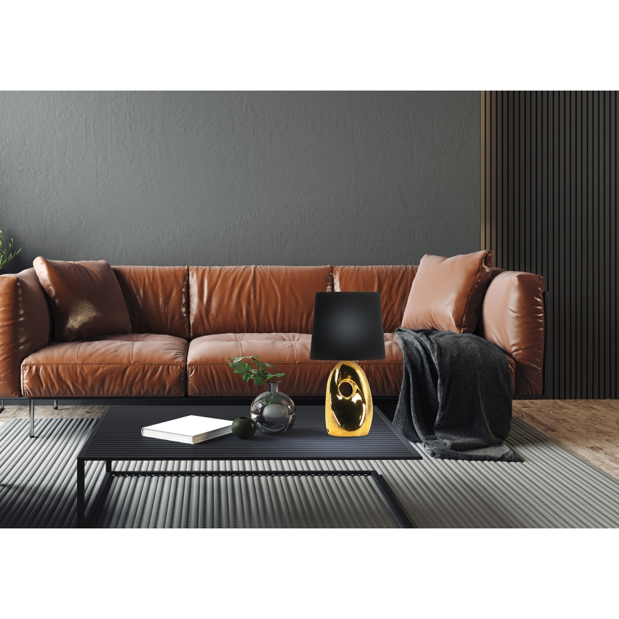 Candeeiro de mesa HIERRO 1xE27/60W/230V preto/dourado