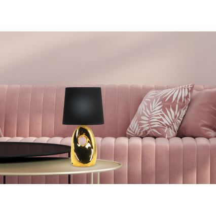 Candeeiro de mesa HIERRO 1xE27/60W/230V preto/dourado