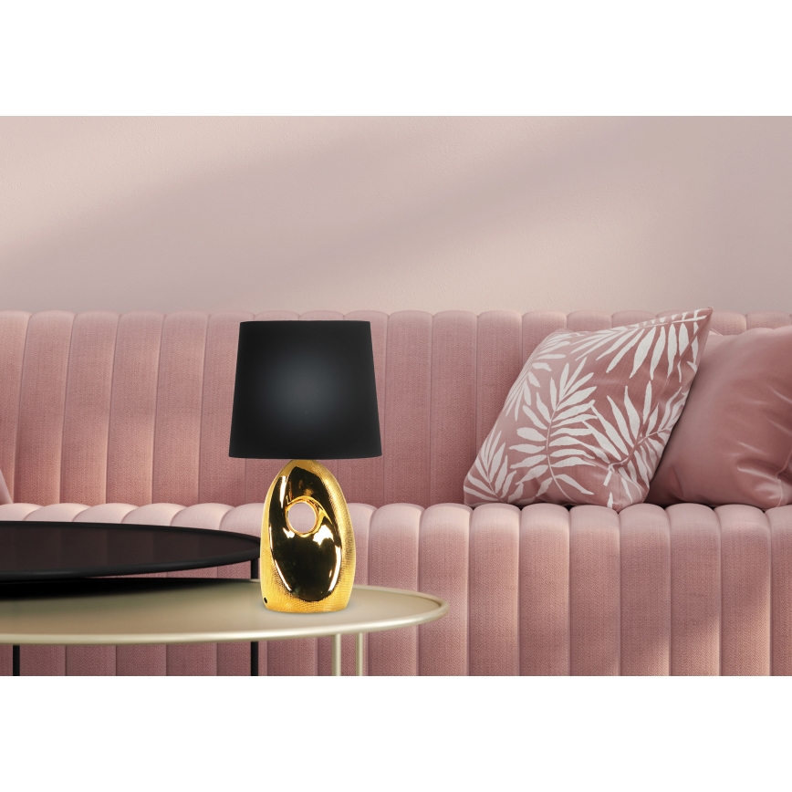 Candeeiro de mesa HIERRO 1xE27/60W/230V preto/dourado