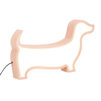 Candeeiro de mesa infantil LED DOG LED/12W/230V rosa