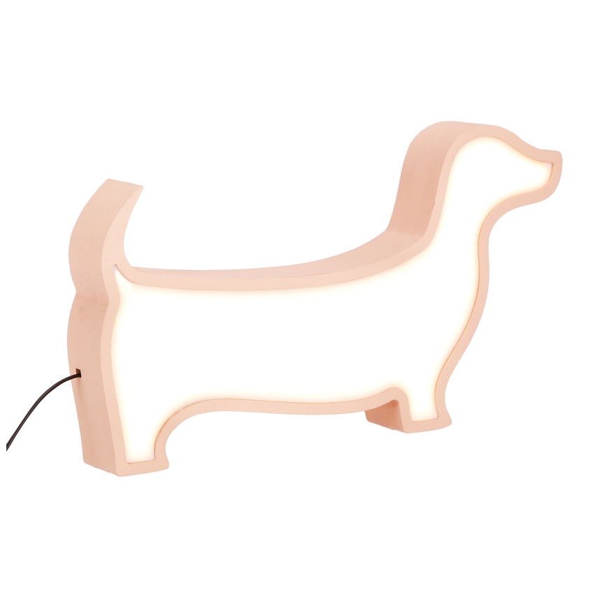 Candeeiro de mesa infantil LED DOG LED/12W/230V rosa