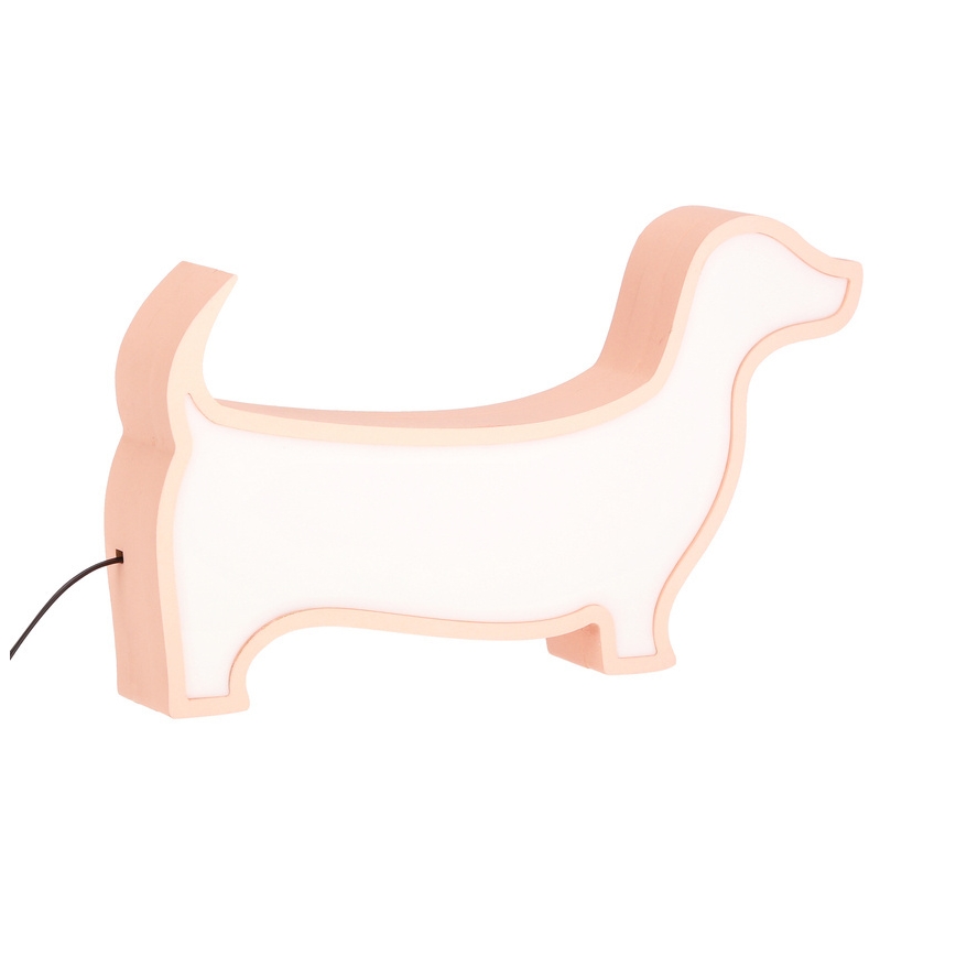 Candeeiro de mesa infantil LED DOG LED/12W/230V rosa