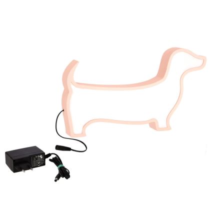 Candeeiro de mesa infantil LED DOG LED/12W/230V rosa