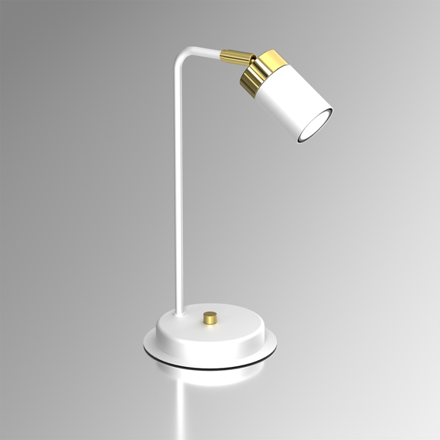 Candeeiro de mesa JOKER 1xGU10/25W/230V branco/dourado