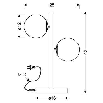 Candeeiro de mesa KAMA 2xG9/28W/230V