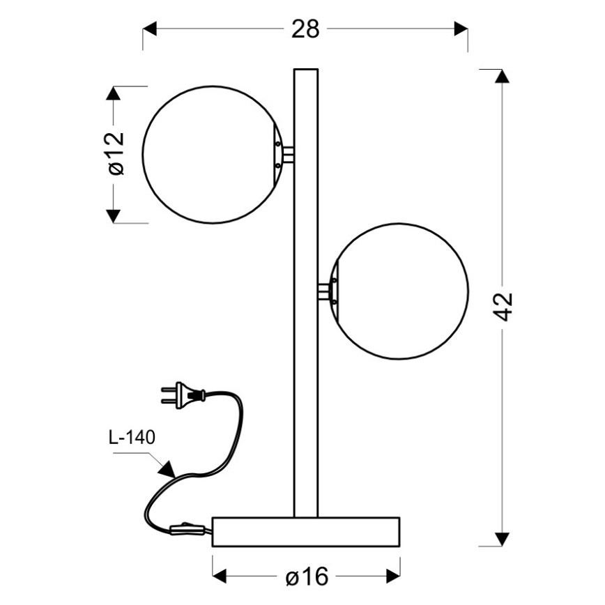 Candeeiro de mesa KAMA 2xG9/28W/230V