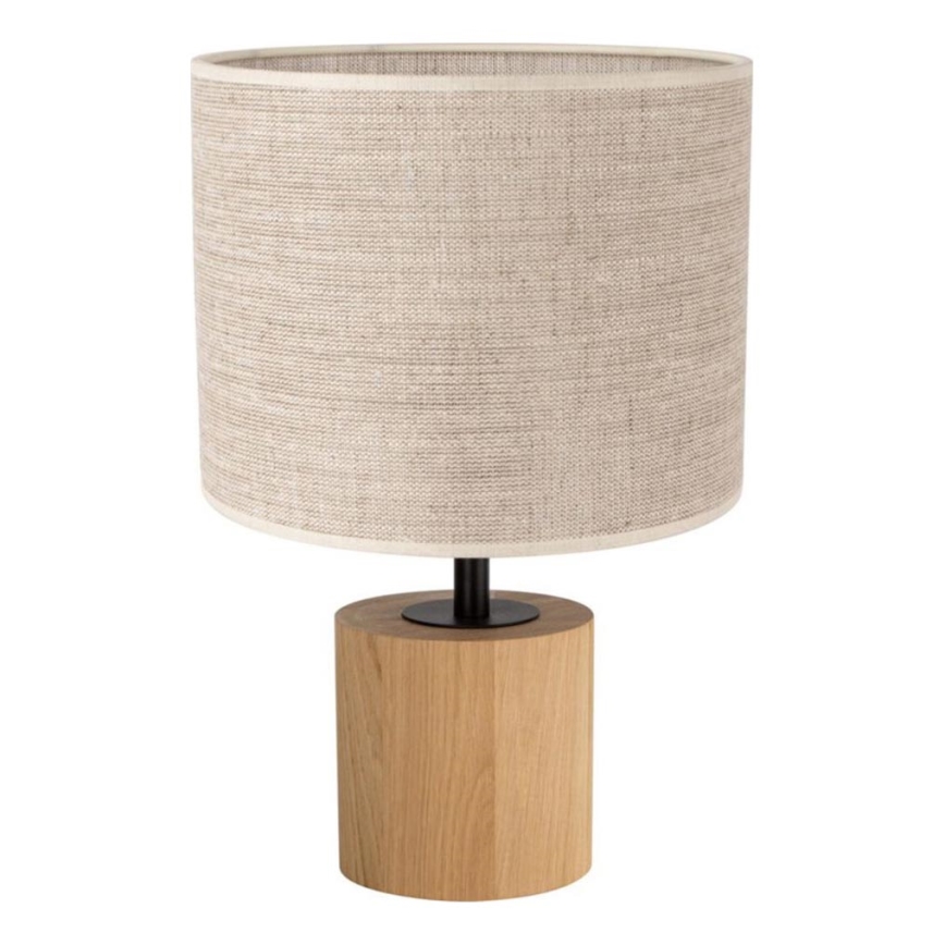 Candeeiro de mesa KRETA 1xE27/25W/230V carvalho/bege carvalho