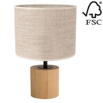 Candeeiro de mesa KRETA 1xE27/25W/230V carvalho/bege - certificado por FSC