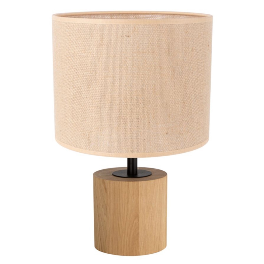 Candeeiro de mesa KRETA 1xE27/25W/230V carvalho/laranja carvalho