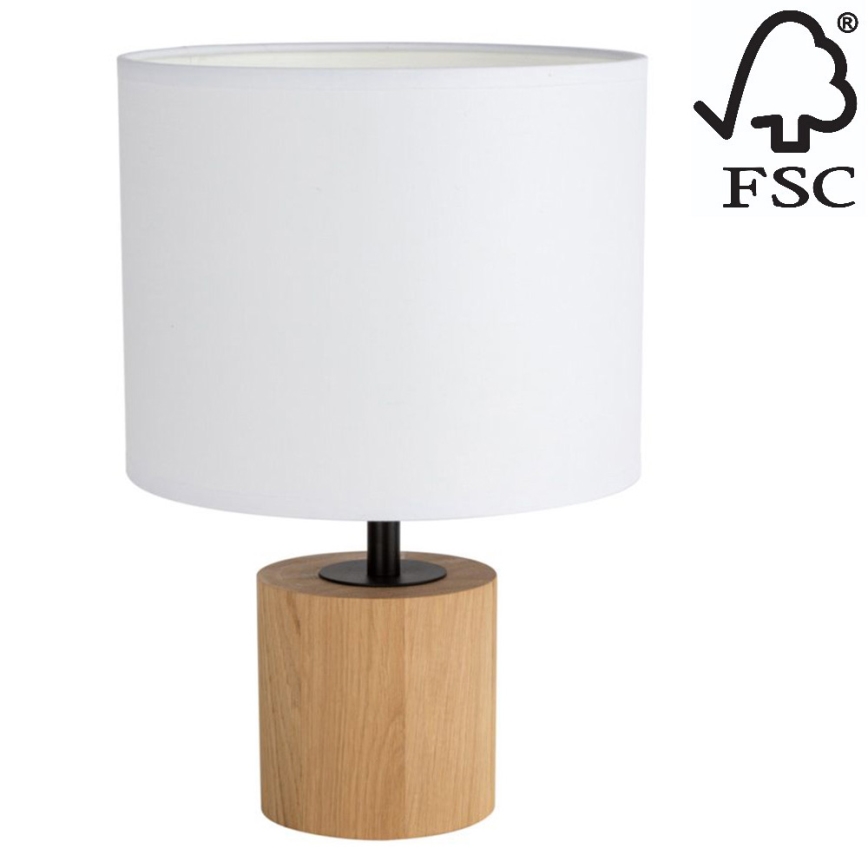 Candeeiro de mesa KRETA 1xE27/25W/230V pinho/branco - certificado por FSC