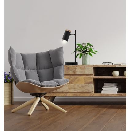 Candeeiro de mesa LAGOS 1xGU10/15W/230V preto/castanho