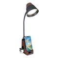 Candeeiro de mesa LED+CCT dimerizável com carregamento sem fios QI IDEAL LED/8W/230V 2700/4000/5000K castanho