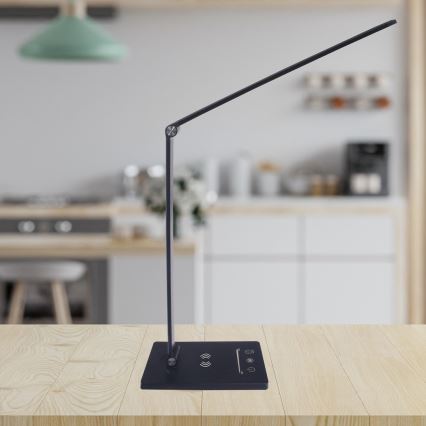 Candeeiro de mesa LED com carregamento sem fios VARIO LED/5W/230V 3000-6000K preto