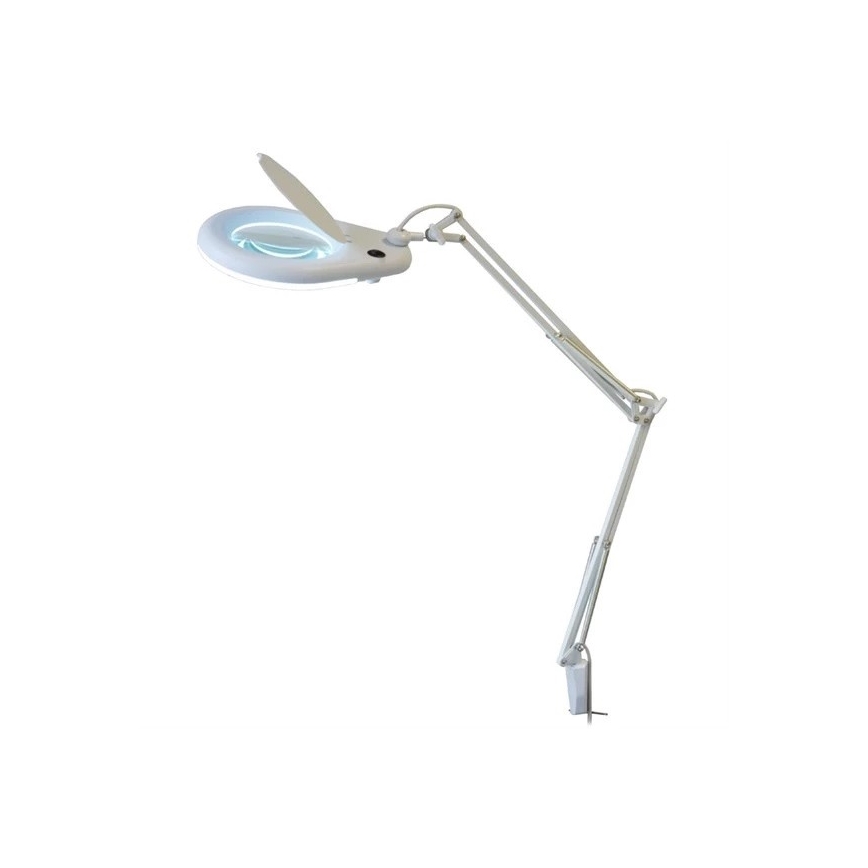 Candeeiro de mesa LED com lupa LED/9W/230V branco/cromado brilhante