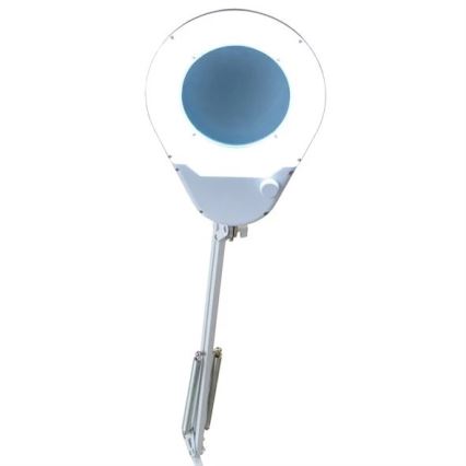 Candeeiro de mesa LED com lupa LED/9W/230V branco/cromado brilhante
