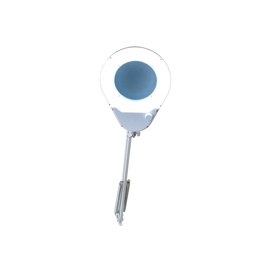 Candeeiro de mesa LED com lupa LED/9W/230V branco/cromado brilhante