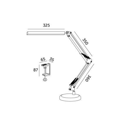 Candeeiro de mesa LED com regulação 2em1 USB TENUIX LED/14W/5V 3000-6000K branco