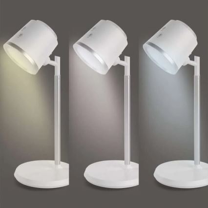 Candeeiro de mesa LED com regulação 4em1 LED/6W/3,7V 3000K/4000K/6500K 1500mAh branco