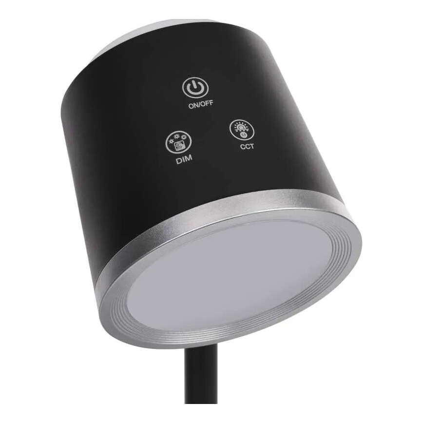 Candeeiro de mesa LED com regulação 4em1 LED/6W/3,7V 3000K/4000K/6500K 1500mAh preto